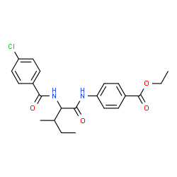 Benzoic acid, 4-[[2-[(4-chlorobenzoyl)amino]-3-methyl-1-oxopentyl]amino]-, ethyl ester (9CI)结构式