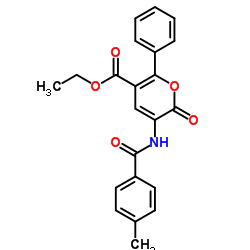 Ethyl 3-[(4-methylbenzoyl)amino]-2-oxo-6-phenyl-2H-pyran-5-carboxylate Structure