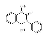 4-imino-1-methyl-3-phenyl-quinazoline-2-thione structure