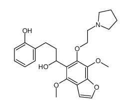 2-[3-[4,7-dimethoxy-6-(2-pyrrolidin-1-ylethoxy)-1-benzofuran-5-yl]-3-hydroxypropyl]phenol结构式