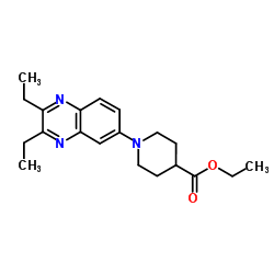 Ethyl 1-(2,3-diethyl-6-quinoxalinyl)-4-piperidinecarboxylate结构式