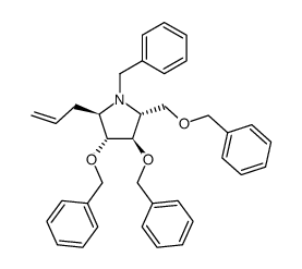 (2R,3R,4R,5R)-2-allyl-N-benzyl-3,4-bis(benzyloxy)-5-[(benzyloxy)methyl]pyrrolidine Structure