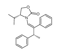 (Z)-(R)-N-[(3R)-2,3-diphenylbut-1-enyl]-4-isopropyloxazolidin-2-one结构式