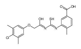 3-[[2-(4-chloro-3,5-dimethylphenoxy)acetyl]carbamothioylamino]-4-methylbenzoic acid Structure