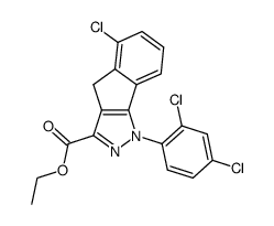 ethyl 5-chloro-1-(2',4'-dichlorophenyl)-1,4-dihydroindeno[1,2-c]pyrazole-3-carboxylate Structure