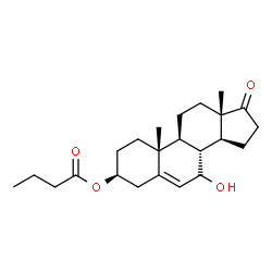 Androst-5-en-17-one,7-hydroxy-3-(1-oxobutoxy)-,(3beta)-(9CI) Structure