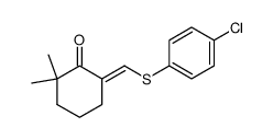 (E)-2-[(4-Chlorphenylthio)methylen]-6,6-dimethylcyclohexanon Structure
