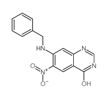 7-(benzylamino)-6-nitro-1H-quinazolin-4-one结构式