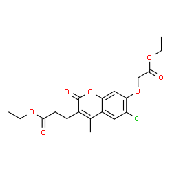 ethyl 3-[6-chloro-7-(2-ethoxy-2-oxoethoxy)-4-methyl-2-oxochromen-3-yl]propanoate structure