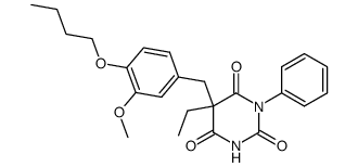 5-(4-butoxy-3-methoxy-benzyl)-5-ethyl-1-phenyl-pyrimidine-2,4,6-trione结构式