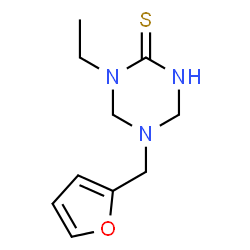 1,3,5-Triazine-2(1H)-thione,1-ethyl-5-(2-furanylmethyl)tetrahydro-(9CI) structure