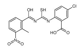 5-CHLORO-2-[[[(2-METHYL-3-NITROBENZOYL)AMINO]THIOXOMETHYL]AMINO]-BENZOIC ACID结构式