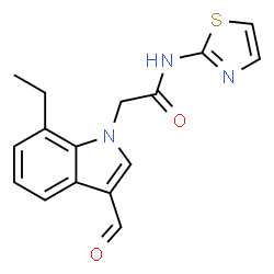 1H-Indole-1-acetamide,7-ethyl-3-formyl-N-2-thiazolyl-(9CI)结构式