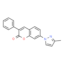7-(3-methyl-1H-pyrazol-1-yl)-3-phenyl-2-benzopyrone结构式