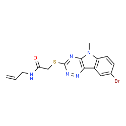 Acetamide, 2-[(8-bromo-5-methyl-5H-1,2,4-triazino[5,6-b]indol-3-yl)thio]-N-2-propenyl- (9CI) picture