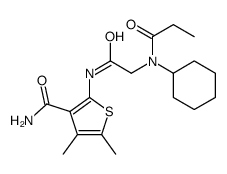 3-Thiophenecarboxamide,2-[[[cyclohexyl(1-oxopropyl)amino]acetyl]amino]-4,5-dimethyl-(9CI) Structure