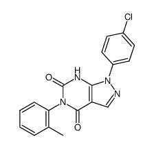 1-(4-chloro-phenyl)-5-o-tolyl-1,7-dihydro-pyrazolo[3,4-d]pyrimidine-4,6-dione结构式