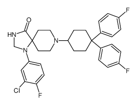 8-[4,4-bis-(4-fluoro-phenyl)-cyclohexyl]-1-(3-chloro-4-fluoro-phenyl)-1,3,8-triaza-spiro[4.5]decan-4-one结构式