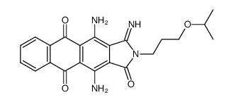 4,11-Diamino-3-imino-2-(3-isopropoxy-propyl)-2,3-dihydro-naphtho[2,3-f]isoindole-1,5,10-trione结构式