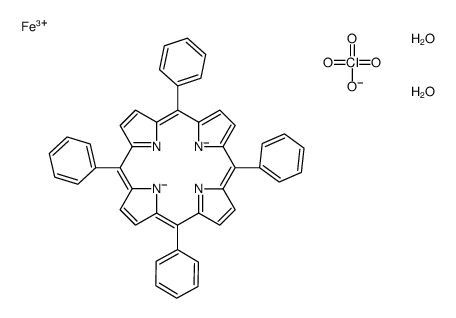 diaquo(meso-tetraphenylporphinato)iron(III) perchlorate Structure