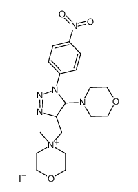 4-methyl-4-((5-morpholino-1-(4-nitrophenyl)-4,5-dihydro-1H-1,2,3-triazol-4-yl)methyl)morpholin-4-ium iodide结构式