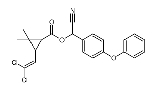 [cyano-(4-phenoxyphenyl)methyl] 3-(2,2-dichloroethenyl)-2,2-dimethylcyclopropane-1-carboxylate结构式