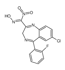 7-chloro-5-(2-fluorophenyl)-N-hydroxy-alpha-nitro-3H-1,4-benzodiazepine-2-methanimine结构式