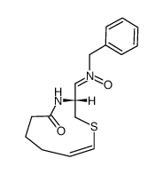 (Z)-N-benzyl-1-((R,Z)-5-oxo-3,4,5,6,7,8-hexahydro-2H-1,4-thiazecin-3-yl)methanimine oxide Structure