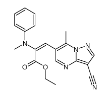 ethyl E-β-N-methyl-anilino-3-cyano-7-methyl-6-pyrazolo[1,5-a]pyrimidineacrylate Structure
