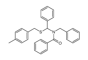 N-benzyl-N-(((4-methylbenzyl)thio)(phenyl)methyl)benzamide结构式