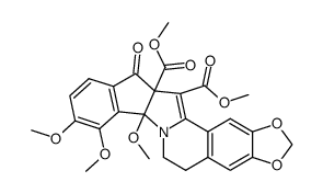 dimethyl 7a,8,9-trimethoxy-12-oxo-5,6,7a,12-tetrahydro-12aH-[1,3]dioxolo[4,5-g]indeno[2',1':4,5]pyrrolo[2,1-a]isoquinoline-12a,13-dicarboxylate结构式