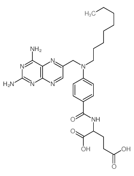 2-[[4-[(2,4-diaminopteridin-6-yl)methyl-octyl-amino]benzoyl]amino]pentanedioic acid Structure