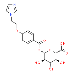 beta-D-Glucopyranuronic acid, 1-(4-(2-(1H-imidazol-1-yl)ethoxy)benzoat e) structure