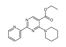 ethyl 4-piperidin-1-yl-2-pyridin-2-ylpyrimidine-5-carboxylate结构式