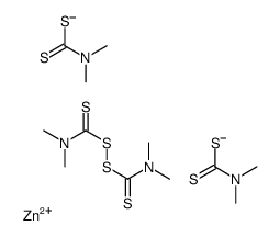zinc,N,N-dimethylcarbamodithioate,dimethylcarbamothioylsulfanyl N,N-dimethylcarbamodithioate结构式