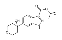 6-(4-hydroxy-tetrahydropyran-4-yl)-1H-indazole-3-carboxylic acid tert-butyl ester结构式
