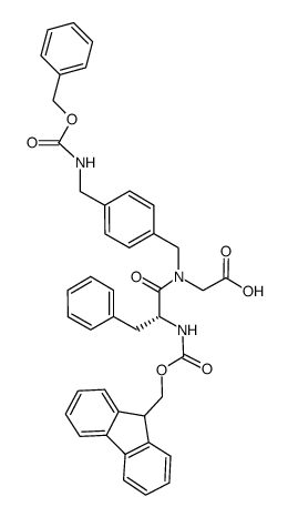 Fmoc-(D)-Phe-N(4-Cbz-NH-CH2-benzyl)-Gly Structure