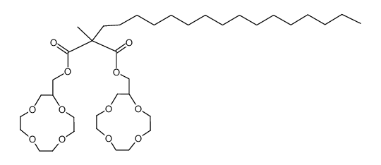 2-Hexadecyl-2-methyl-malonic acid bis-(1,4,7,10-tetraoxa-cyclododec-2-ylmethyl) ester Structure