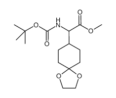 methyl 2-((tert-butoxycarbonyl)amino)-2-(1,4-dioxaspiro[4.5]decan-8-yl)acetate结构式