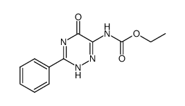 N-(2,5-Dihydro-5-oxo-3-phenyl-1,2,4-triazin-6-yl)carbamidsaeure-ethylester结构式