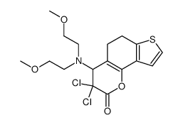 4-[Bis-(2-methoxy-ethyl)-amino]-3,3-dichloro-3,4,5,6-tetrahydro-thieno[2,3-h]chromen-2-one Structure