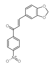 (E)-3-benzo[1,3]dioxol-5-yl-1-(4-nitrophenyl)prop-2-en-1-one结构式
