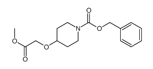 4-Methoxycarbonylmethoxy-piperidine-1-carboxylic acid benzyl ester结构式