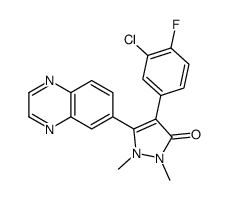 4-(3-CHLORO-4-FLUOROPHENYL)-1,2-DIMETHYL-5-(QUINOXALIN-6-YL)-1H-PYRAZOL-3(2H)-ONE Structure