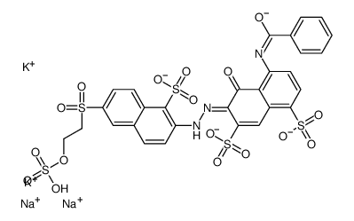 4-(benzoylamino)-5-hydroxy-6-[[1-sulpho-6-[[2-(sulphooxy)ethyl]sulphonyl]-2-naphthyl]azo]naphthalene-1,7-disulphonic acid, potassium sodium salt结构式