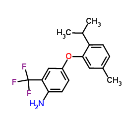 4-(2-Isopropyl-5-methylphenoxy)-2-(trifluoromethyl)aniline结构式