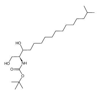 (2S)-2-(N-t-butoxycarbonyl)amino-1,3-dihydroxy-15-methylhexadecane Structure