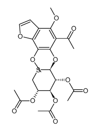 5-acetyl-4,7-dimethoxy-6-benzofuranyl 2,3,4-tri-O-acetyl-5-thio-β-D-xylopyranoside结构式