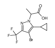 2-[4-Bromo-5-cyclopropyl-3-(trifluoromethyl)-1H-pyrazol-1-yl]propanoic acid结构式