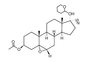 3β-acetoxy-5,6α-epoxy-17ξ-((Ξ)-tetrahydropyran-2-yloxy)-5α-androstane-17ξ-carbonitrile结构式